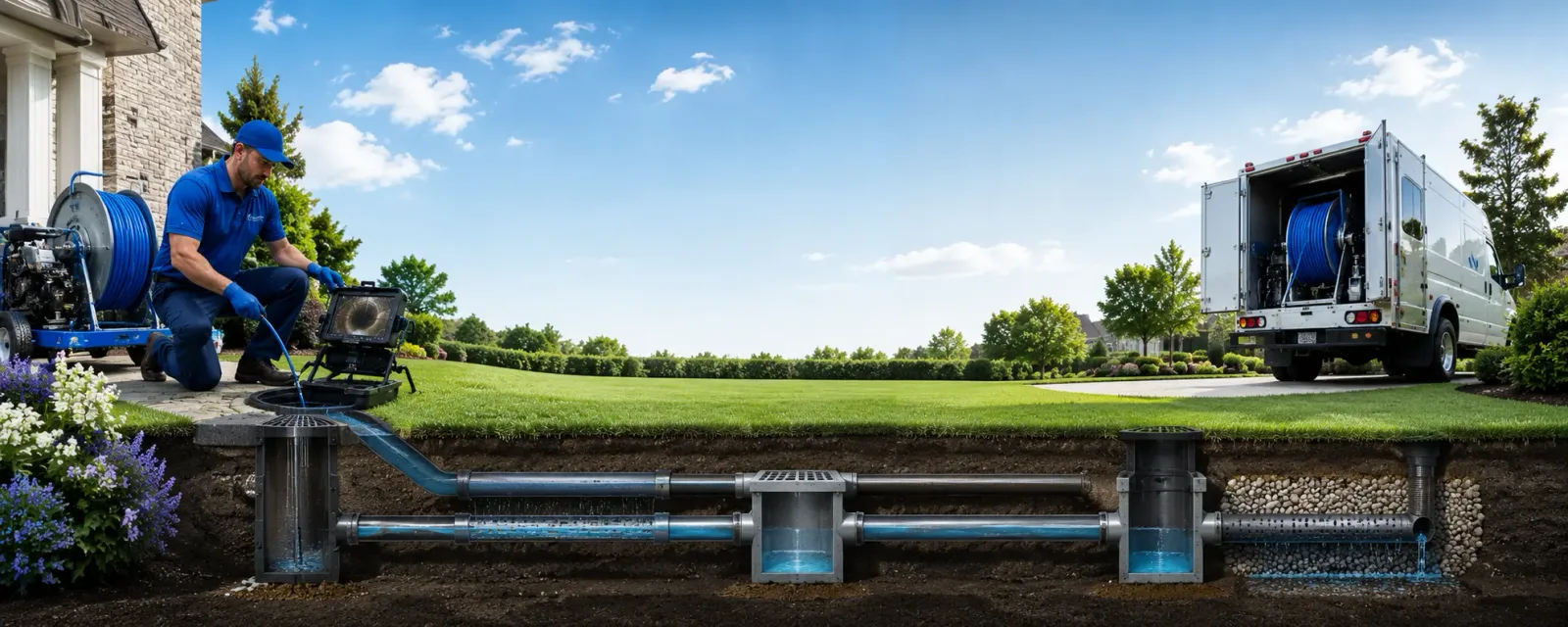 Outdoor drain cleaning information for Walcott, IA
